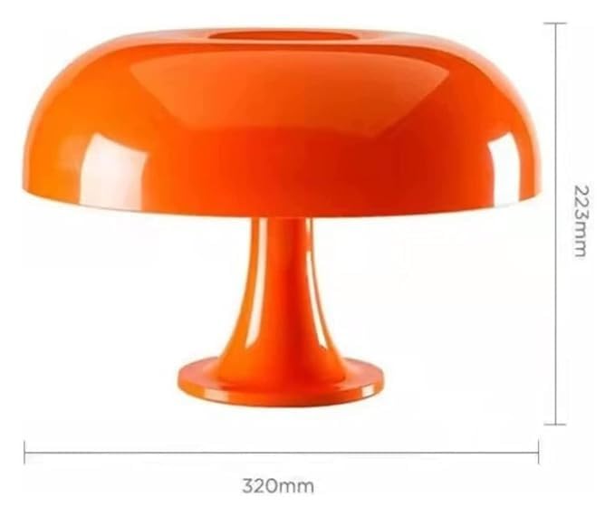 Image of Retro Mushroom Table Lamp for Home Decor | Warm Ambient Light for Bedroom, Living Room & Study | Diwali Decorative Lamp | Modern Minimalist Bedside Lamp | Orange - 320 x 223 mm