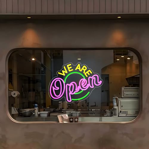 Image of Neon Sign, HSJNJKFU Open Neon Signs for Wall Decor We are Open Led Light for Bar Beer Signs Shop Restaurant Light up Signs for Man Cave - LED Neon USB Powered
