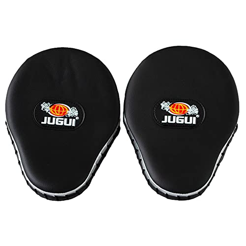 Luvas de Foco Aparador Manoplas de Soco - Côncava - Preta/Prata - Jugui