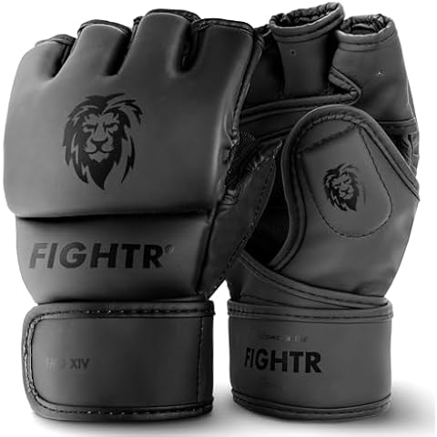 FIGHTR® Pro MMA Gloves for Grappling Sparring Training, Kickboxing Martial Arts Muay Thai Punching Bag Mitt Training Boxing for Men and Women | incl. Carrying Bag Cover