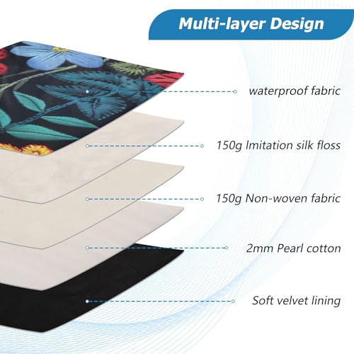 Funda para portátil 13-14 pulg impermeable con flores miniatura 4