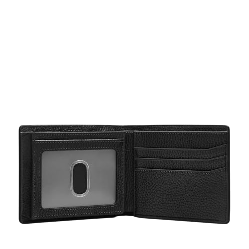 Image of Fossil Men's Wallet, Huntington Leather Bifold Flip ID Wallet for Men, Medium Black
