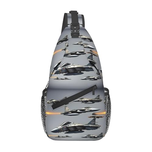 Morral cruzado con diseño de aviones de combate miniatura 1