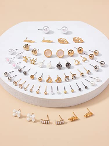 Image of Shining Diva Fashion 30 Pairs Combo Set Stylish Crystal Pearl Earrings for Women and Girls