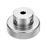 QUARKZMAN Aluminiumlegierung Handrad 5mm Bohrung 40mm OD Rändelung Handrad Schrittmotor Feinabstimmung Handrad für Fräsmaschine Drehbank Schiebeverschiebeplattform, Silberton