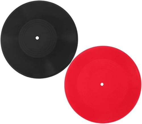 OSOLADY Soportes de pared para discos de vinilo, 2 unidades, discos de vinilo en blanco, decoración del hogar para bar cafetería