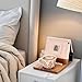 Book Nook Reading Valet with Cup Holder, Wooden Book Stand Coffee Holder for Page Rest, Triangle Rest Stand Valet for Nightstand Desktop Bedside, Christmas Birthday Gifts for Readers (Modern)