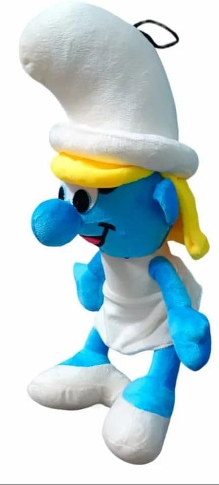 Smurf Soft Toy Plush Blue and White 45 cm – Super Soft Stuffed Character Doll for Kids | Cuddly Hug Toy for Boys & Girls | Birthday Gift, Nursery Decor & Washable Plushie (Girl)