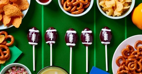 Football Lollipops Candy 20 Pack, Game Day Party Favors, Tailgate Snacks, Sports Party Supplies, Strawberry Flavor