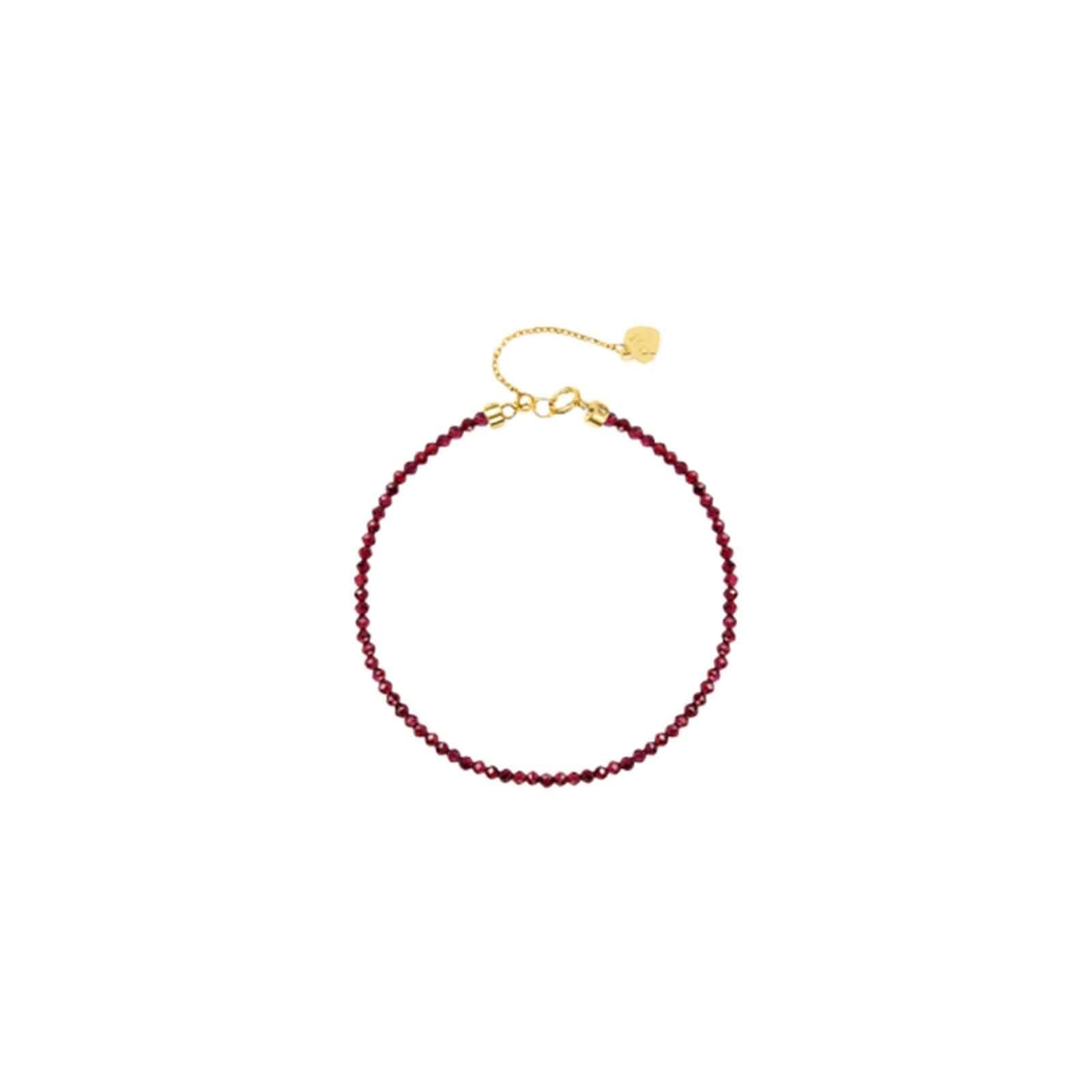 Bracciale Oro 375/585 / 750 per Donna, Perline di Ametista Naturale da 4 MM, Regolabile 16 CM + 5 CM, Braccialetto Donna Viola