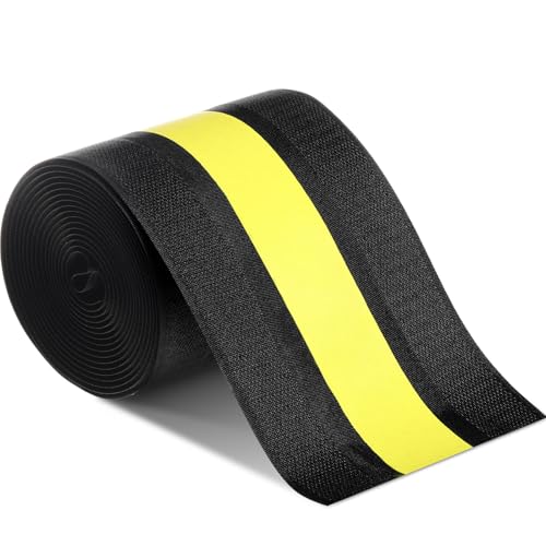 Image of WILLBOND Carpet Cord Cover Cable Protector Floor Cover Cable Protector Management Only for Commercial Office Carpet(9.84 ft,Black and Yellow)