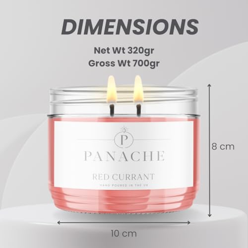 Panache Double Wicked Scented Candles | Suede & Amber | 350 gram Jar Candle | Natural Soy Wax | 48 Hours Burn | Great Gift Set for Women - Image 8