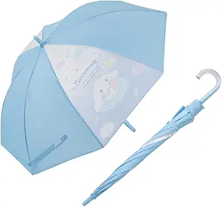 小川(Ogawa) 【2026】 キッズ長傘 雨傘 先端が丸いT型露先 ジャンプ式 55cm シナモロール ふちフラ傘 1コマ透明窓 お名前ネーム付き 8本骨 15680