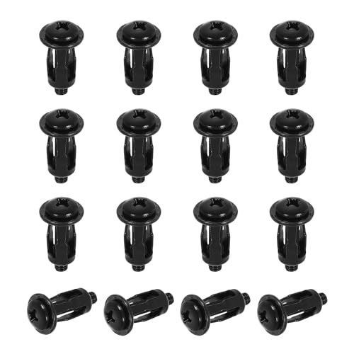 sourcing map Lot de 16 écrous crics M4 x 22,5 mm en acier au carbone finition zinc Expansion Écrou à rivets multi-grip pour mur creux en fer et ligne de peau de fer sur paroi fine et souple, noir