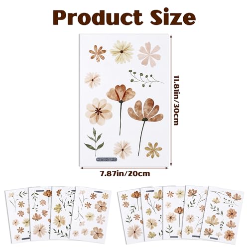 9 Blatt Wandsticker Blumen Set Boho Aquarell Rosa Gänseblümchen Kinder Wandaufkleber Mädchen Wandtattoo Kinderzimmer Aufkleber Wandtattoo Blumen Kinderzimmer Pflanzen Wandtattoos