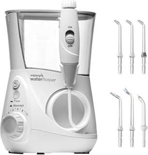 Waterpik Idropulsore Dentale Ultra Professional con 6 Testine e Sistema Avanzato di Controllo della Pressione con 10 Impostazioni, Strumento di Rimozione della Placca Dentale, Bianco (WP-660EU)