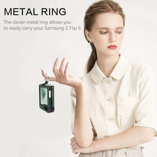 Image of BENTOBEN for Samsung Galaxy Z Flip 6 5G Case with Ring, Heavy Duty 2 in 1 Full Body Rugged Galaxy Z Flip6 Case Girls Women Boy Men Shockproof Protection Cover for Samsung Z Flip 6 6.7 inch,Midnight Green