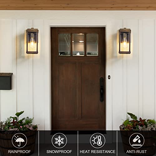 Outdoor Lights For House 11.02 Inches, Golden Brown Porch Lights Outdoor Wall, Oil Rubbed Waterproof Outdoor Light Fixture, Classic E26 Socket Outdoor Light For Garage，Porch，Front Door,1 Pack #TOP3