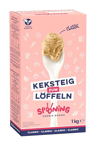 Spooning Cookie Dough Classic essbarer Keksteig in 1kg Faltschachtel einfach mit Milch & Butter anrühren zum Löffeln Snacken & Backen