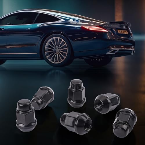 Image of 20Pcs 1 /2-20 Lug Nuts for 1987-2018Jeep Wrangler, 2002-2012Liberty, 1993-2010 Grand Cherokee, Black Electrophoresis Closed End Aftermarket Wheel Lug Nuts, 3 /4 inch Hex
