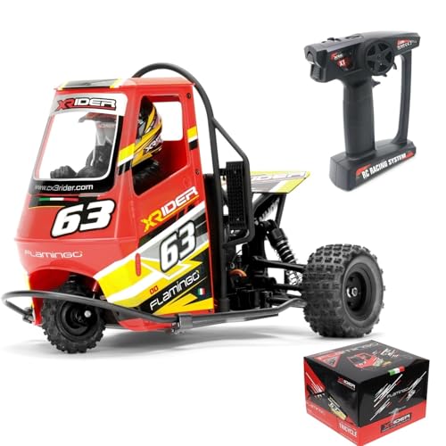Image of HTLNUZD 1 /8 RC X-Rider Flamingos 2.4G 3WD 2 in 1 ESC High Speed Rc Car Electric Tricycle Motorcycle Tricycle RTR Drift Adult Vehicles Collection Model (Red)