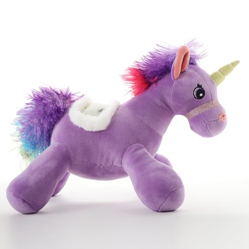 Image of Purple Unicorn Plush Soft Toy 45 CM for Kids, Ultra Soft Stuffed Unicorn Teddy with Wings, Cute Hugging Plush Doll for Babies, Toddlers, Girls & Boys, Birthday Gift, Washable