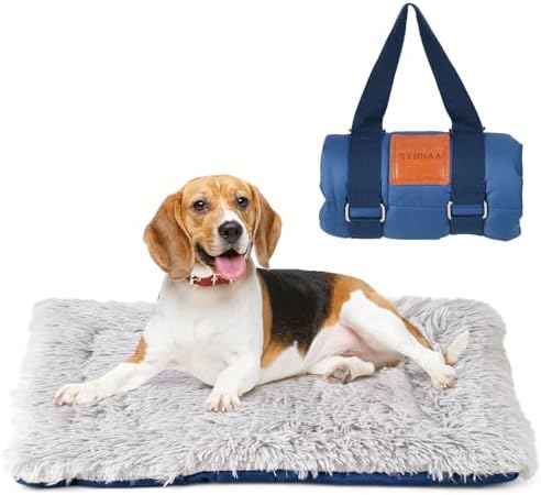 Portable Dog Bed Mat for Small Dogs, 22 x16 inch Washable Dog Cra...