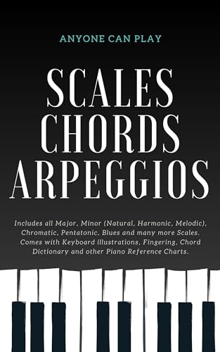 Essential Piano Scales, Chords & Arpeggios Guide - Complete Collection: 3 levels in 1 (Beginner to Advanced): Fingering, Keyboard illustration, Chord ... ... Piano Starter Kit - Anyone Can Play)