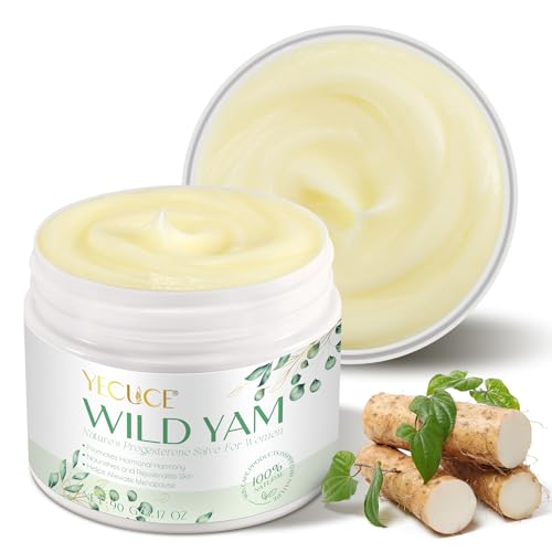 Wild Yam Balancing Cream，90G Unterstützung natürliche Linderung für Menopause Symptome |Unterstützung Hormongleichgewicht für Frauen| Women's Topische Organic Wild Yam Wurzel Creme für alle Hauttypen