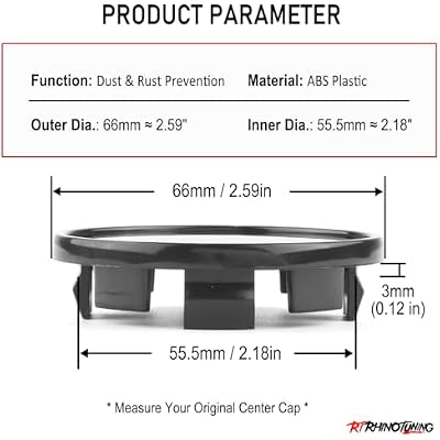 RTRHINOTUNING 4 PCS 66mm Wheel Center Caps Compatible with Jetta Golf Beetle 3B7601171 3BD601171, OD: 2.59(66 mm) ID: 2.17(55.5 mm) Black Center Cap for Rims