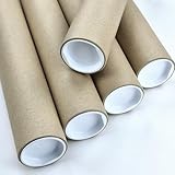 Versandrolle Versandhülse Versandrohr Dokumentenröhre, deutsches Produkt, belastbare Pappröhre mit Deckel schützt Dokumente, Drucksachen, Unterlagen vor Beschädigung (50 cm, 5 x 50x5,1cm bis DIN A2)