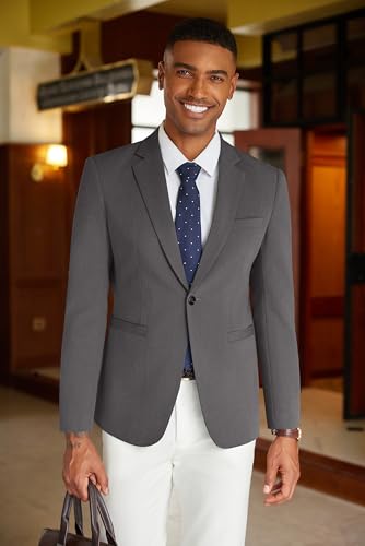 Image of COOFANDY Mens Casual Blazer Slim Fit Suit Jacket One Button Sport Coats | Lightweight Blazer,Real Welt Pocket,Business Casual Wear,Wedding,Prom,Date,Party