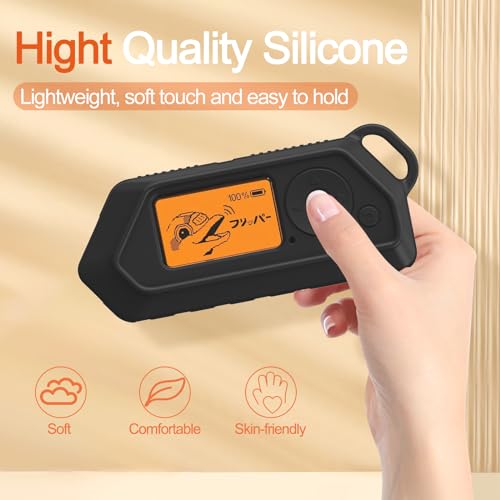 Silicone Case for Flipper, Soft Protective Cover for Flipper Device, Anti-Scratch Protective Cover with Carabiner (Black)