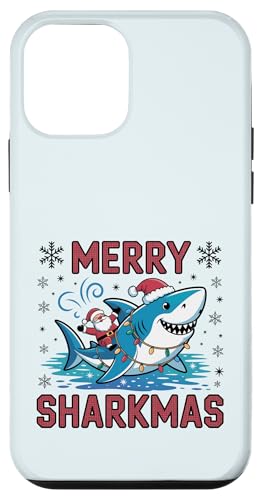 Merry Sharkmas AO[Z[^[ T^ CfBO V[N Cgt X}zP[X iPhone 12 mini p
