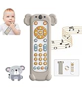 KOESMG Baby TV Fernbedienung Spielzeug mit weicher Silikon Beißring Abdeckung, Musikalisches real...