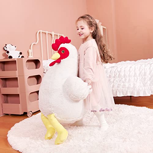 Image of IKASA Large Chicken Cuddly Toy Giant Hen Soft Toy, 60 cm Large Plush Toy, Jumbo XXL XL Stuffed Toys, Gift for Children