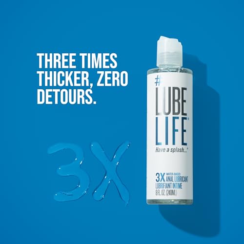 Image of LUBELIFE 3X Anal Lube, 8oz 2 Pack - Extra Thick Water-Based Personal Lubricant for Men, Women & Couples, Toy & Condom Safe
