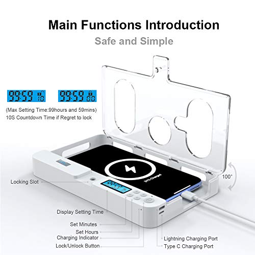 Ysky Portable Smart Auto Phone Timer Lock Box For Iphone And Android Phones, Self-Control Timer Locker To Help Kids,Students, Adults Focus Back,Prevent Excessive Games, Mobile Phone Addiction(New) #TOP3