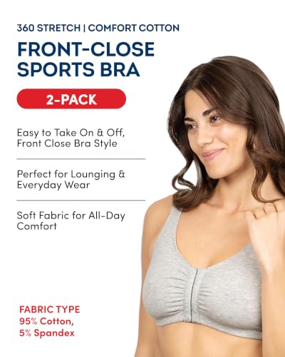 Image of Fruit of the Loom Women's Multi-Pack Front Close Sports Bra