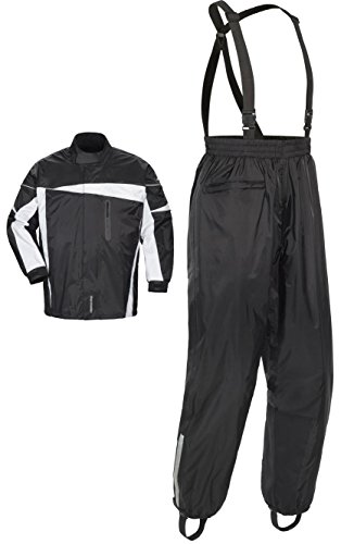 Tourmaster T/M Defender 2.0 Two-Piece Rainsuit (X-Small, Black/Black)