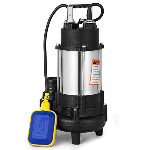 VEVOR Bomba de Inmersión para Aguas Sucias Bomba Sumergible de Aguas Residuales VD-750F Bomba de Inmersión para Aguas Residuales Bomba de Agua Sucia