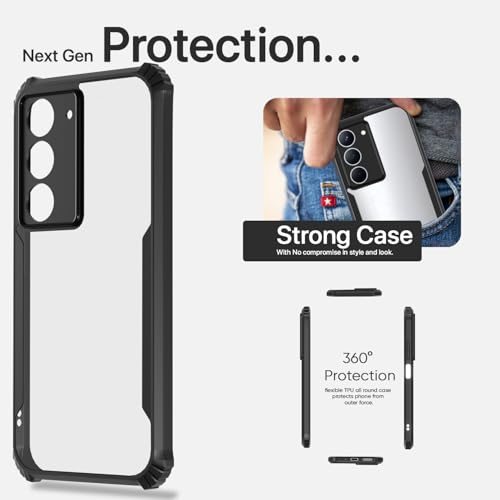 Image of Pikkme Back Cover for Realme Narzo 80x 5G / Realme P3x 5G / Realme 14X 5G | Ultra Hyrbid | Full Camera Protection | Raised Edge | Crystal Clear Transparent Bumper Case (Black)