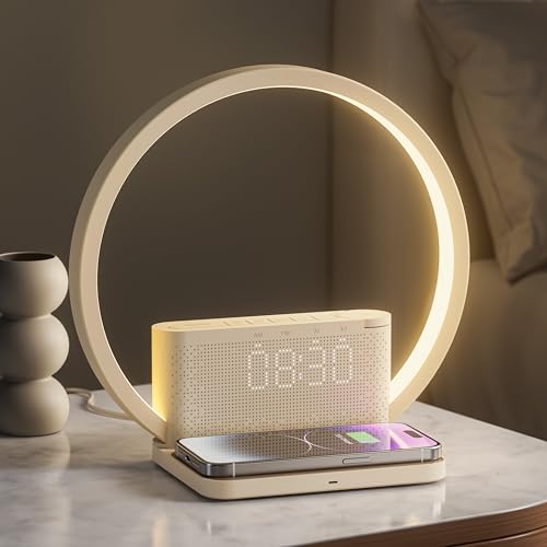 blonbar Lichtwecker Touch Dimmbar mit 3 Helligkeitsstufen,Nachttischlampe mit 10W Wireless...