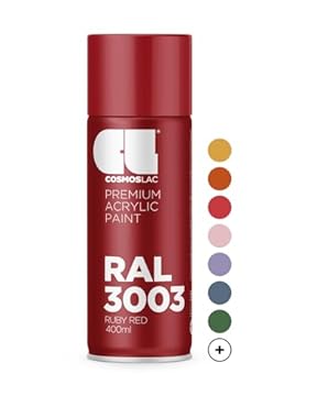Cosmos LAC Acrylic Paint Spray Can in Many RAL Colours, 400 ml Spray Can Perfect for DIY, Upcycling and Other Painting Work RAL 3003 RUBY RED N311