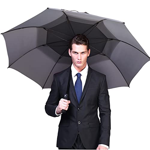 Image of G4Free 47 /54 /62 /68 Inch Automatic Open Golf Umbrella Oversize Extra Large Double Canopy Vented Windproof Waterproof Stick Umbrellas