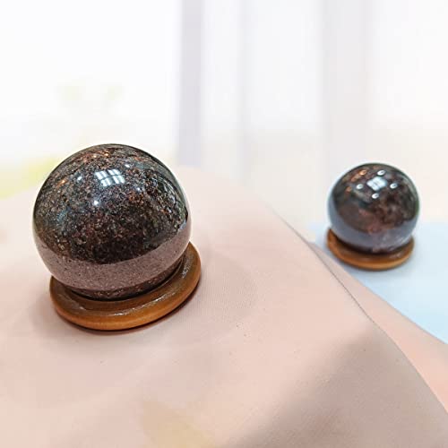 Image of Shubhanjali Healing Crystal Stone Sphere Vastu Natural Garnet Crystal Sphere Ball Crystal Garnet Stone Sphere for Home Decor Showpieces Table Decor Meditation 200-250 Gm