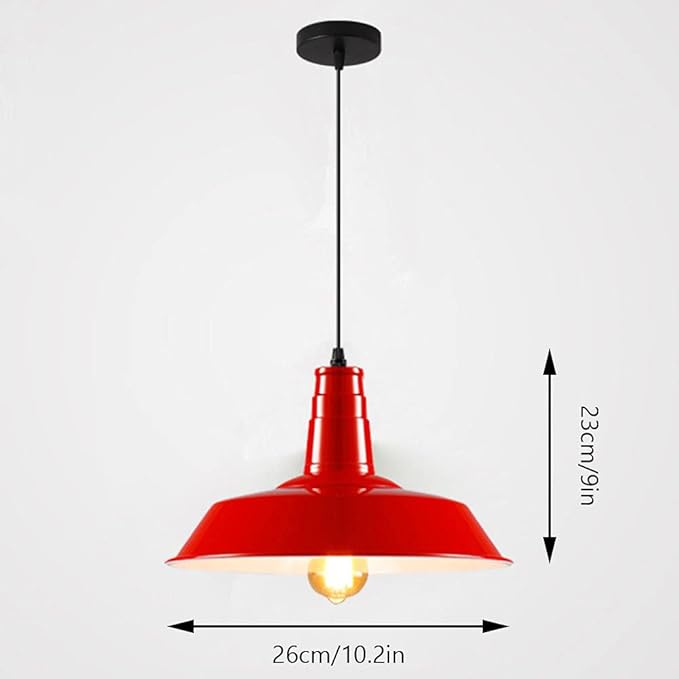 LQZCXMF Amerikaanse Retro Café-kroonluchter E27 Voet Retro Industriële Lamp Verstelbare Metalen Hanglamp Enkele Kop Aluminium Lamp Metalen Kap Voor Eetkamer, Bar Keukeneiland, Hotel LQZCXMF photo 3