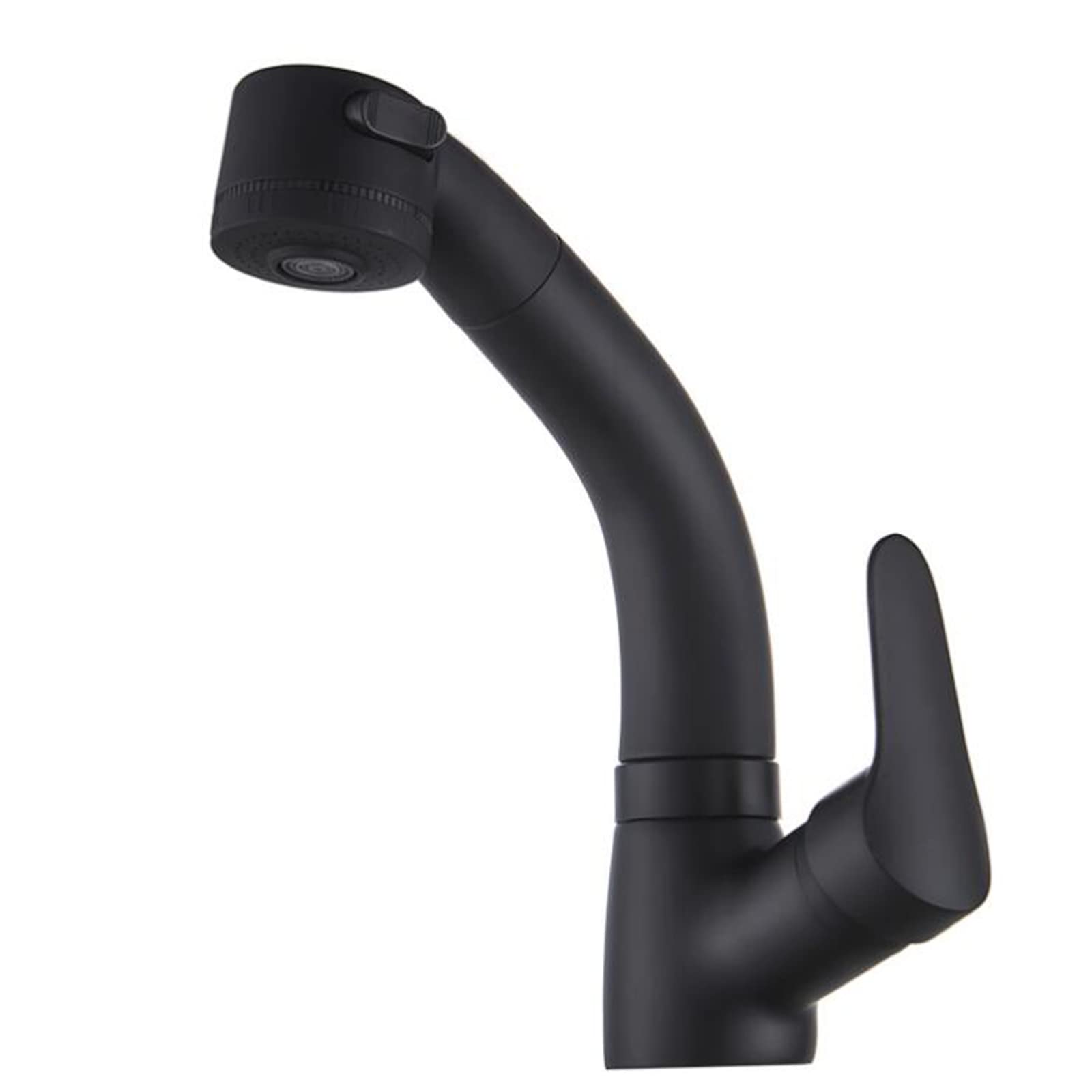 Robinet de lavabo avec douchette extractible pivotant noir eau chaude froide