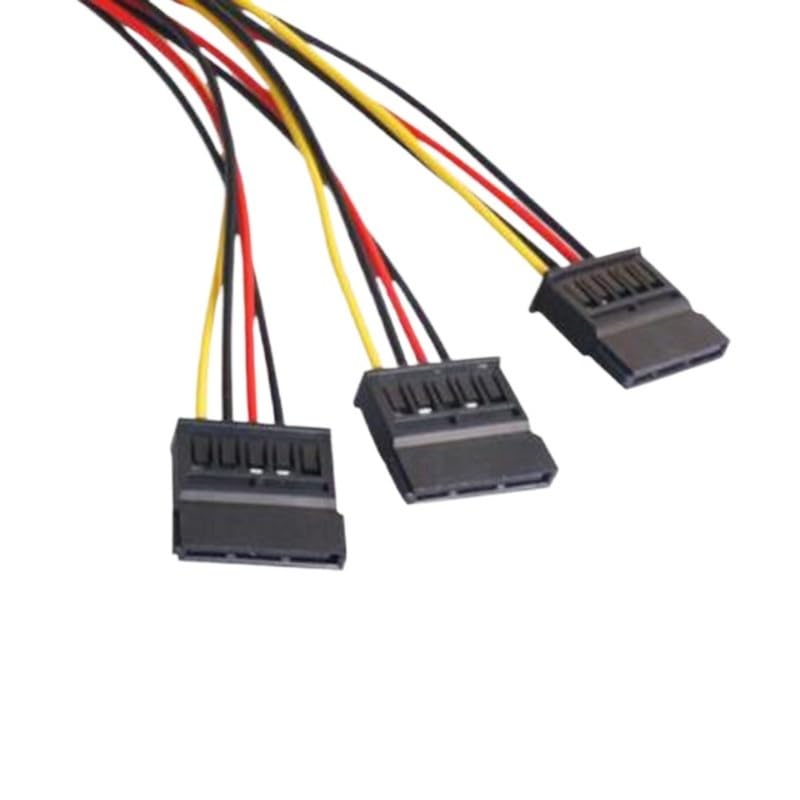 Cable divisor de alimentación HDD SATA 4Pin macho a 3 puertos hembra miniatura 6