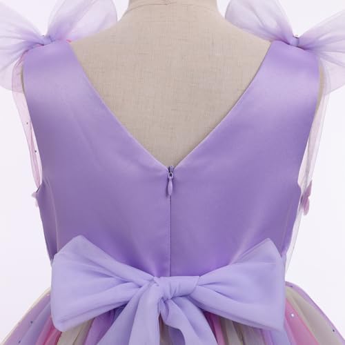 Image of IMEKIS Toddler Kids Girls Butterfly Dress Sparkle Sequins Tulle Wedding Formal Birthday Dresses 2-10T